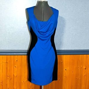 EUC- Dots cowl neck midi dress size M
